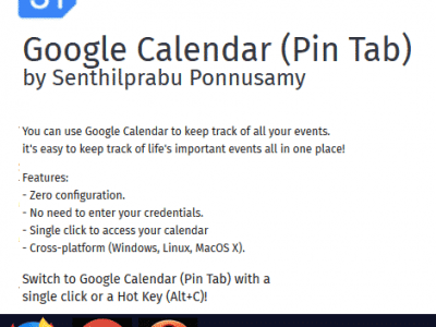 Google Calendar - Pin Tab Addon - Senthilprabu Ponnusamy's Blog