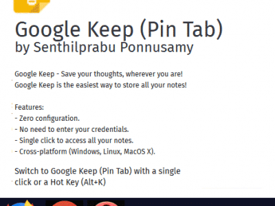 Google Keep - Pin Tab Addon - Senthilprabu Ponnusamy's Blog