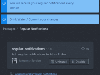 Regular Notifications (Atom Editor)