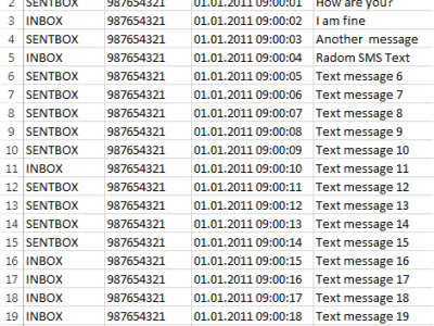 SMS to CSV Converter